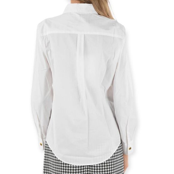 MOSCHINO LOVE EMBROIDERED BREAST-POCKET SAHARAN SHIRT | SIZE: F8 USA6 IT42 | - Picture 6 of 15